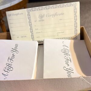 Elegant Gift Certificate Set - Cream and Gray